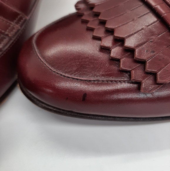 Bally Suisse Vasano Fiesta Leather Fringe Apron Loafer Shoe - Picture 3 of 8